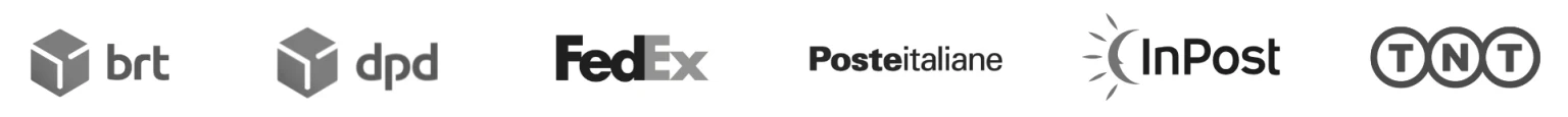 Loghi dei corrieri partner utilizzati da Momoka per le spedizioni eCommerce
