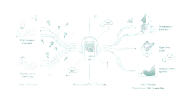 Illustrazione del flusso dati tra e-commerce manager, piattaforme Shopify e WooCommerce e il servizio Momoka di conferma ordini in contrassegno su WhatsApp.