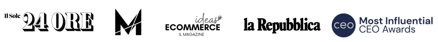 Loghi di testate e premi di settore che citano MOMOKA nel mondo eCommerce e logistica 3PL