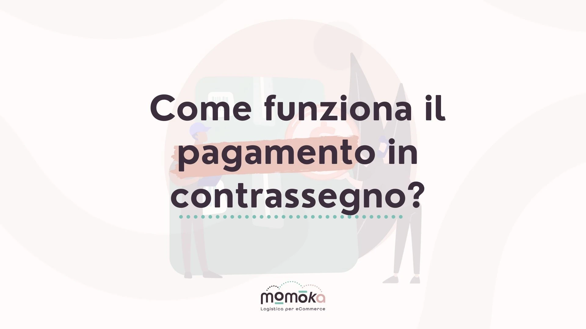 Momoka – pagamento in contrassegno con illustrazione stilizzata di persone e pacchi