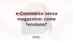 Momoka – e-Commerce senza magazzino con illustrazione stilizzata di persone, pacchi e gestione logistica