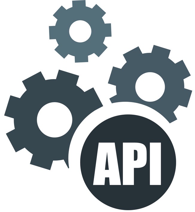 Icona API con ingranaggi che rappresentano l'integrazione tecnica e l'automazione dei processi logistici.
